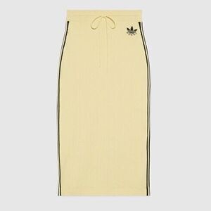 Gucci x Adidas Knit Yellow Pencil Midi Skirt NWT Large